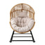 Gardeon Outdoor Egg Rocking Chair Rattan Lounger with Thick Cushion Patio Furniture Natural