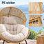 Gardeon Outdoor Egg Rocking Chair Rattan Lounger with Thick Cushion Patio Furniture Natural