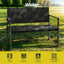 Gardeon Outdoor Garden Bench Seat Rattan Chair Steel Patio Furniture Park Black