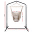 Gardeon Outdoor Hammock Chair with Stand Hanging Hammock with Pillow Cream