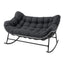 Gardeon Outdoor Rocking Chair Loveseat Wicker 2 Seater Cushion Patio Furniture Grey