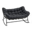 Gardeon Outdoor Rocking Chair Loveseat Wicker 2 Seater Cushion Patio Furniture Grey