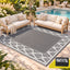 Gardeon Outdoor Rugs 274x366cm Large Carpet Reversible PP Dual-Sided Area Mat Patio Rug Grey
