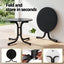 Gardeon Outdoor Side Table 80cm Folding Steel Round Bistro Desk Cafe Patio Furniture Black