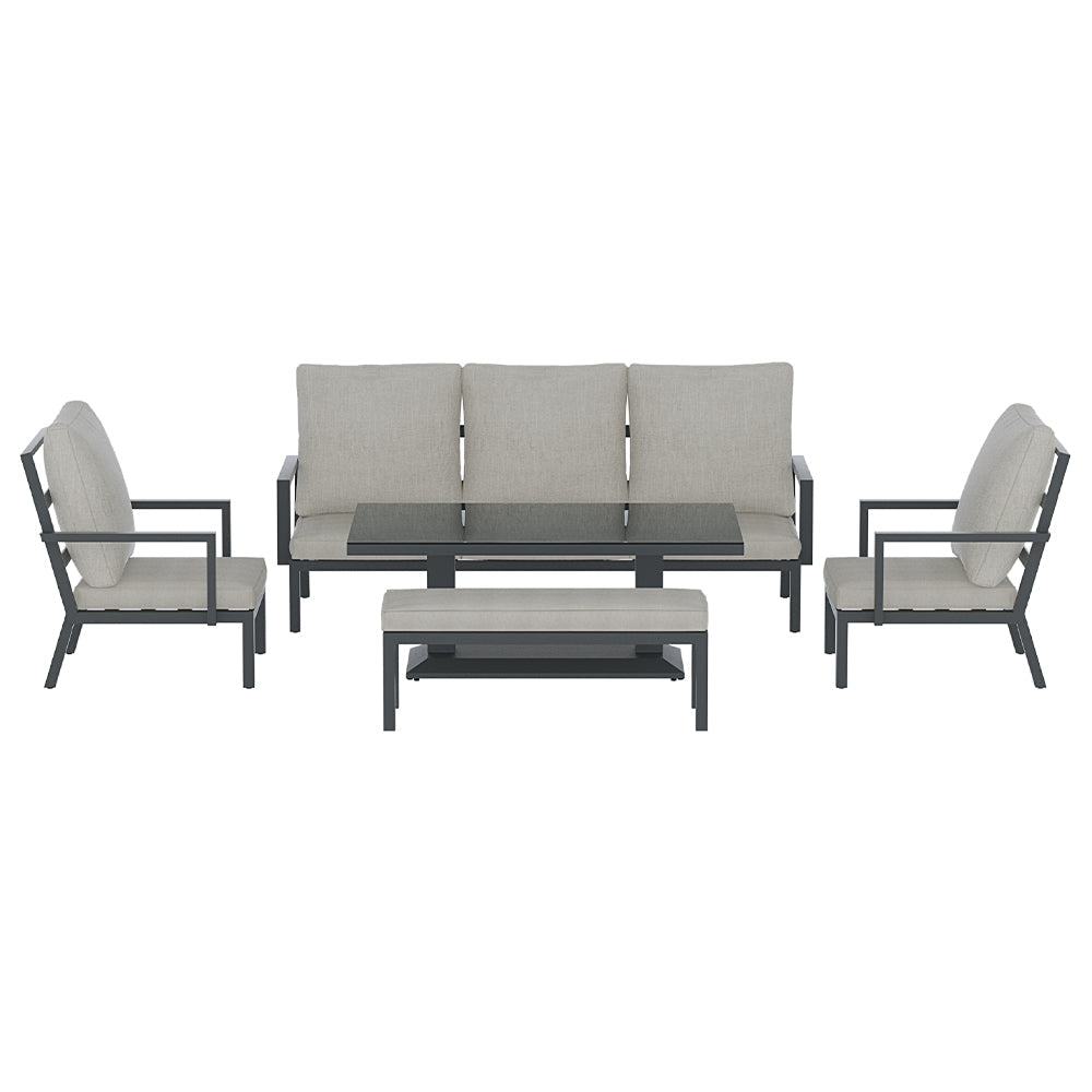 Gardeon Outdoor Sofa 7-Seater Lounge Set Garden Patio Aluminium Bench w/Cushions