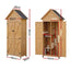 Gardeon Outdoor Storage Cabinet Cupboard Tool Organizer Shed Adjustable Natural