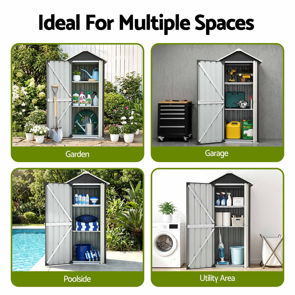 Gardeon Outdoor Storage Cabinet Garden Shed Steel Tool Lockable Cupboard Adjustable Shelves