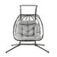 Gardeon Outdoor Swing Chair 2 Seater with Stand Cushion Rattan Patio Furniture