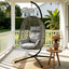 Gardeon Outdoor Swing Chair with Stand Cushion Rattan Furniture Grey