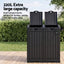 Gardeon Outdoor Trash Cans Dual Compartment Trash Can 220L Black