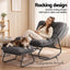 Gardeon Rocking Chair with Footrest Mesh Seat Cushion Outdoor Chairs Grey