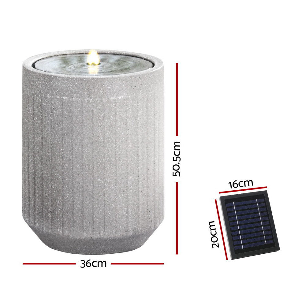 Gardeon Solar Fountain Water Feature Outdoor Fountain LED Lights Beige