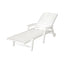 Gardeon Sun Lounge Lounger Beach Chair HDPE Patio Outdoor Furniture with Wheels White