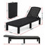 Gardeon Sun Lounge Outdoor Folding Recliner Patio Pool Beach Chair Rattan Black