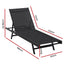 Gardeon Sun Lounge Outdoor Lounger Steel Beach Chair Patio Furniture Black