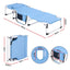 Gardeon Sun Lounger 5 Position Folding Tanning Chair with Face Hole Blue