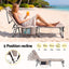 Gardeon Sun Lounger 5 Position Folding Tanning Chair with Face Hole Khaki
