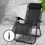 Gardeon Zero Gravity Chair Folding Outdoor Recliner Adjustable Sun Lounge Camping Black