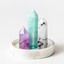 Gemini Crystal Trio - Caribbean Calcite, Tourmaline Quartz + Amethyst