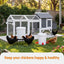 Giantz 20L X2 Chicken Feeder Waterer Set Automatic Poultry Dispenser Metal Stand
