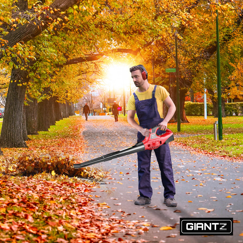 Giantz 20V Cordless Leaf Blower Garden Lithium Electric Battery Nozzles 2-Speed