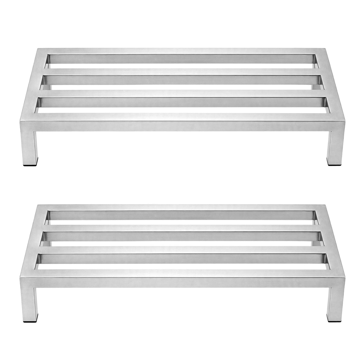 Giantz 60x25cm Dunnage Rack 2-Pack Stainless Steel Kitchen Floor Stand