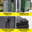 Giantz Bin Shed Double Wheelie Waste Bins Storage Steel Garden Enclosure Grey