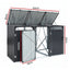 Giantz Bin Shed Triple Wheelie Waste Bins Storage Steel Garden Enclosure Grey