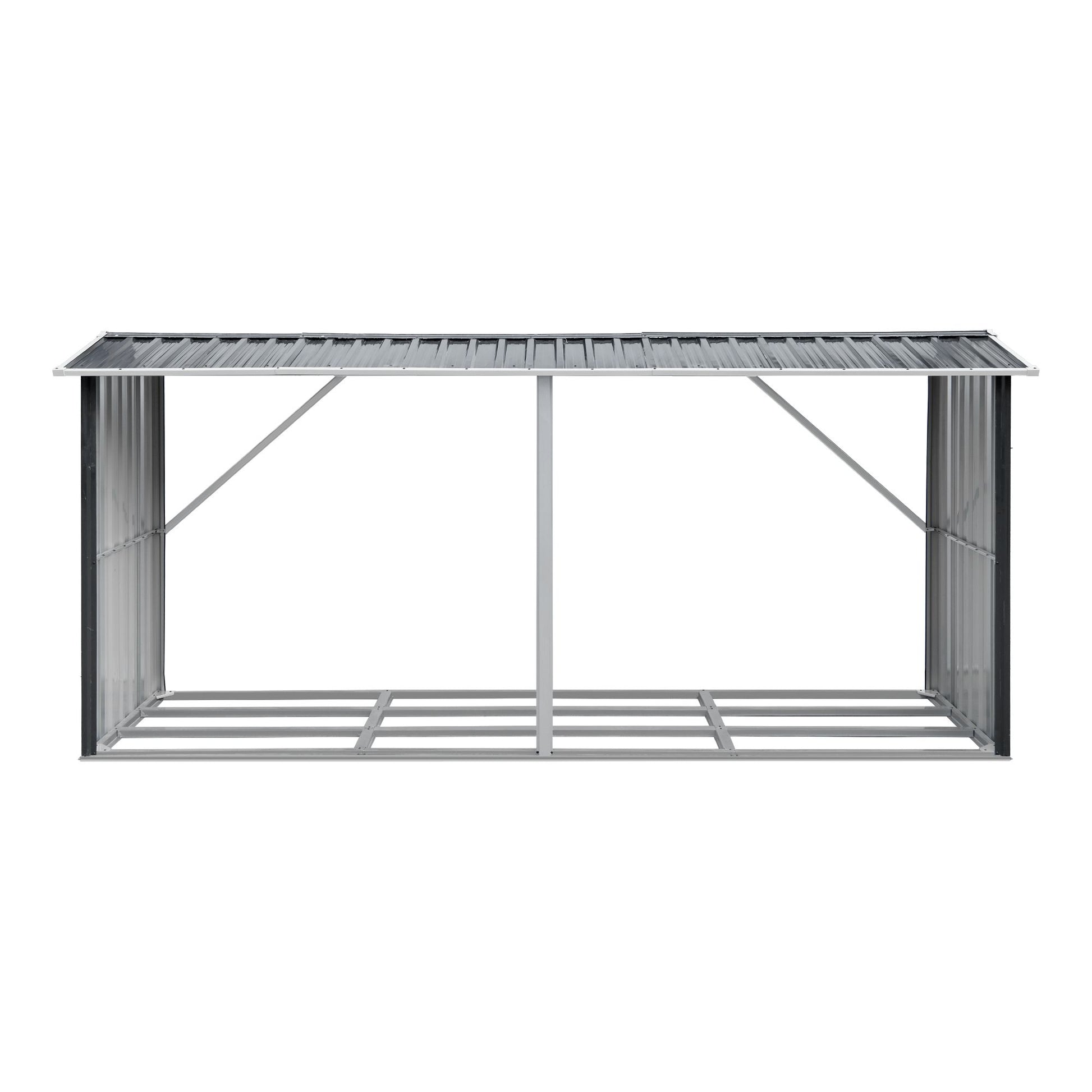 Giantz Firewood Storage Shed 334.5CM x 92CM Outdoor Log Rack Galvanised Steel Wood Holder