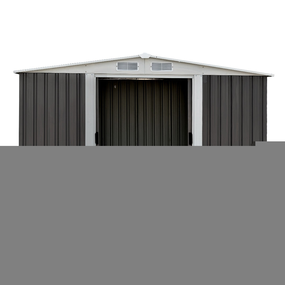 Giantz Garden Shed 2.58x2.07M w/Metal Base Sheds Outdoor Storage Double Door Tool