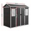 Giantz Garden Shed Resin Outdoor Storage Box 2.44x1.31M Tool Shed Backyard Black