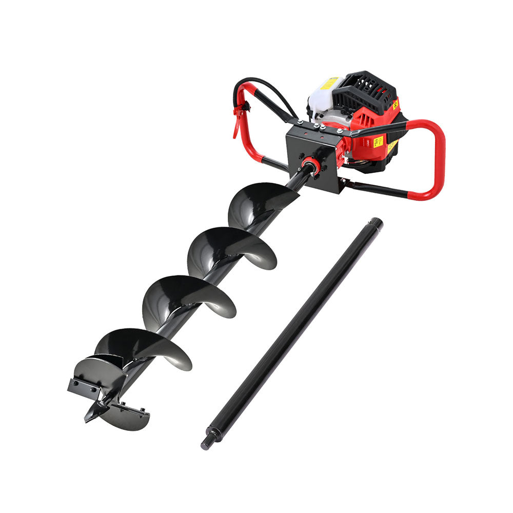 Giantz Post Hole Digger 200mm Petrol Drill Auger Extension Bits