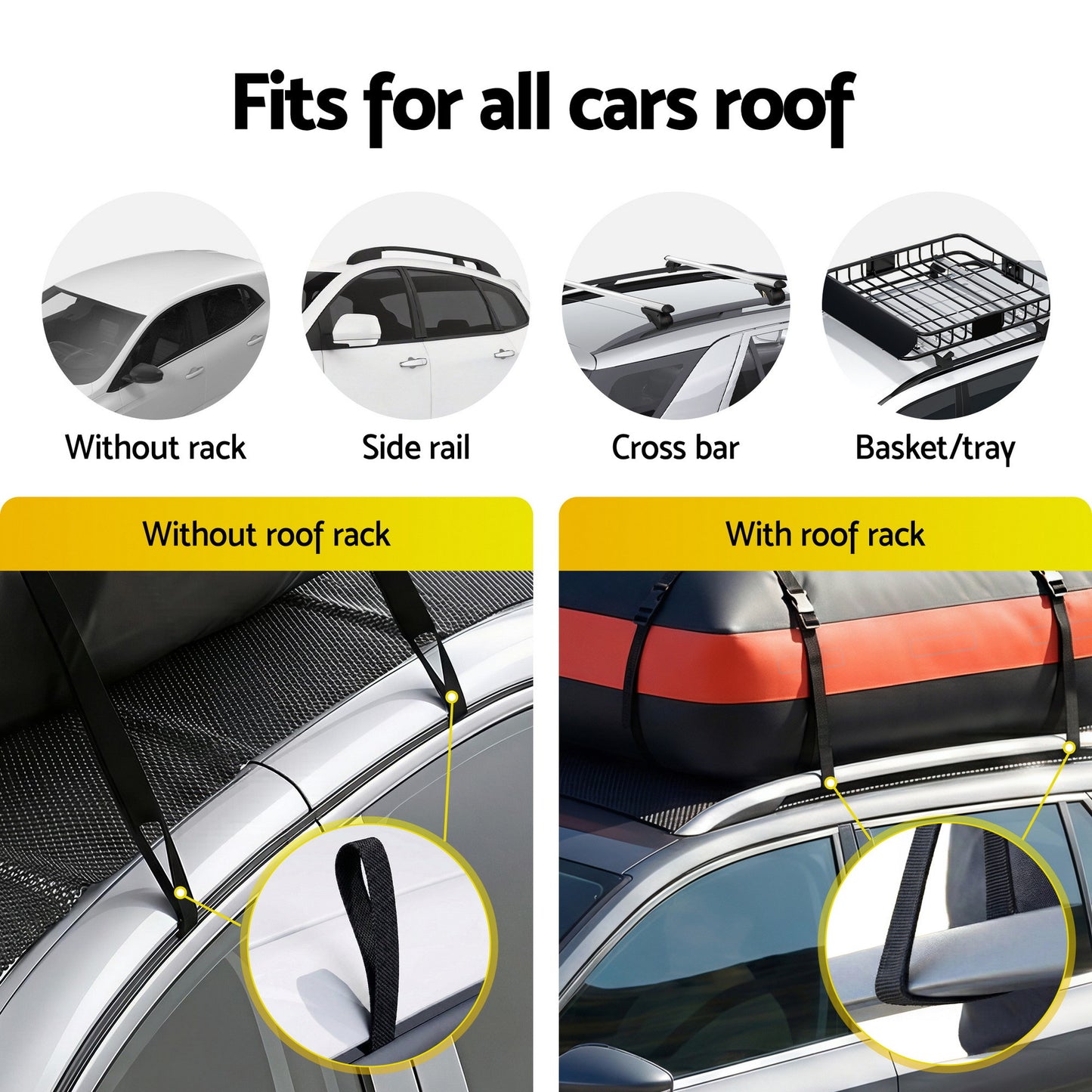 Giantz RoofTop Cargo Bag Car Luggage Carrier Universal 15 Cubic Ft
