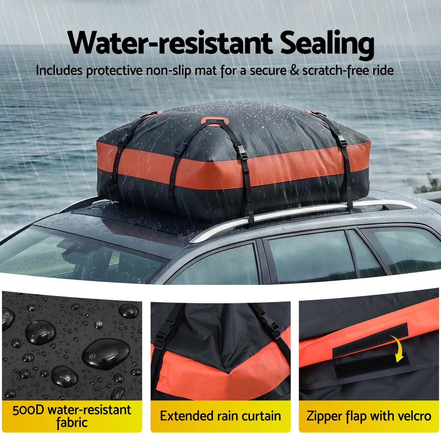 Giantz RoofTop Cargo Bag Car Luggage Carrier Universal 15 Cubic Ft