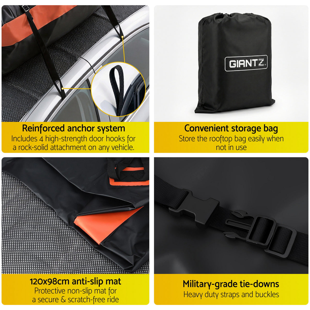 Giantz RoofTop Cargo Bag Car Luggage Carrier Universal 15 Cubic Ft