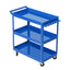 Giantz Tool Cart 3 Tier Parts Steel Trolley Mechanic Storage Organizer Blue