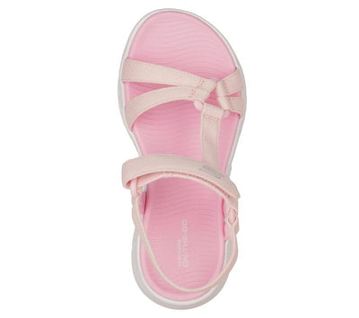 Girls Skechers On The Go 600 Light Pink Sandals Kids Shoes