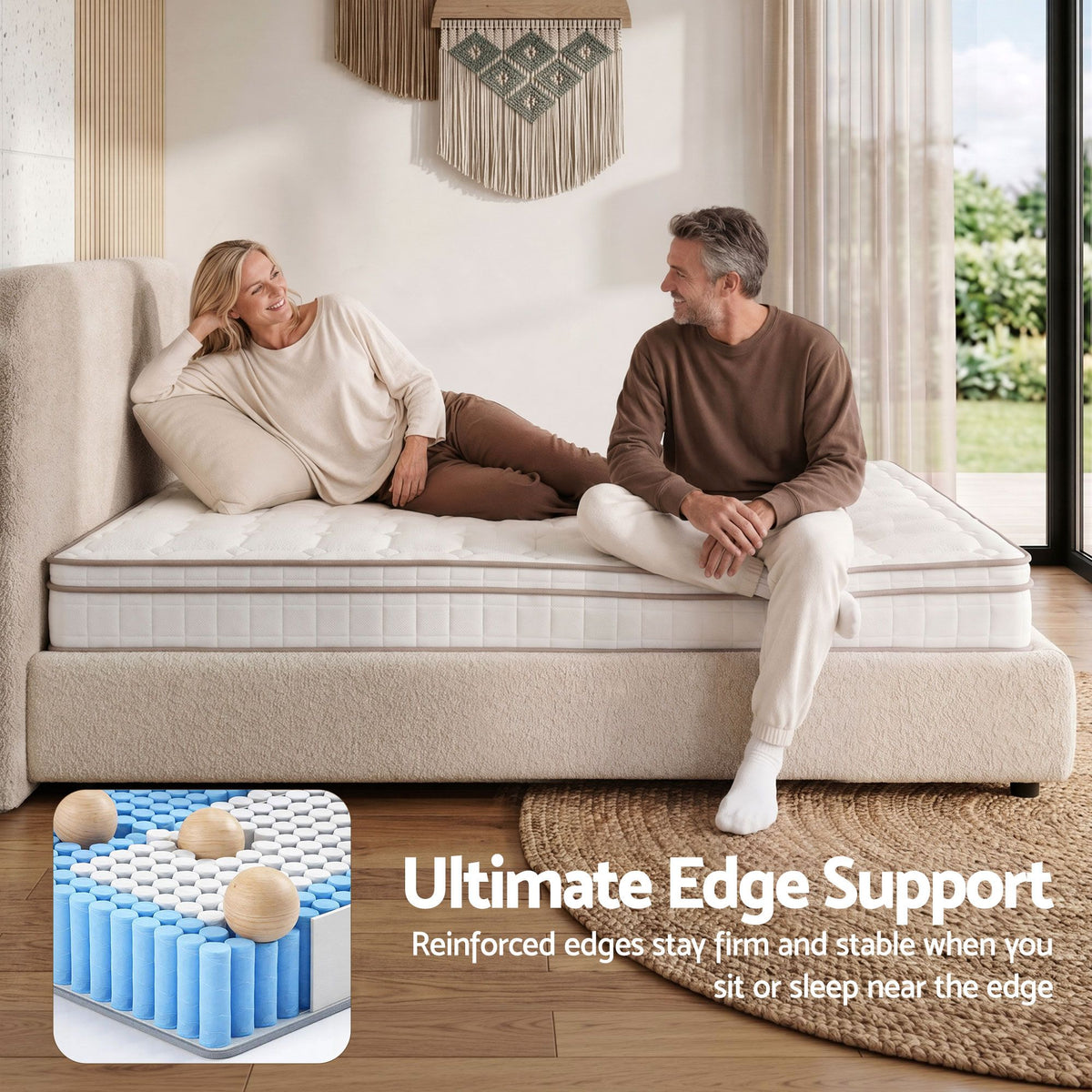 Giselle 20cm Firm King Mattress Pocket Spring for Bedroom or Guest Room