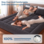 Giselle Bedding Bamboo Charcoal Filling Pillowtop Topper 1000GSM 5cm Thick Pillowtop Pad for Back Pain Relief Washable with 45cm Deep Pocket Queen