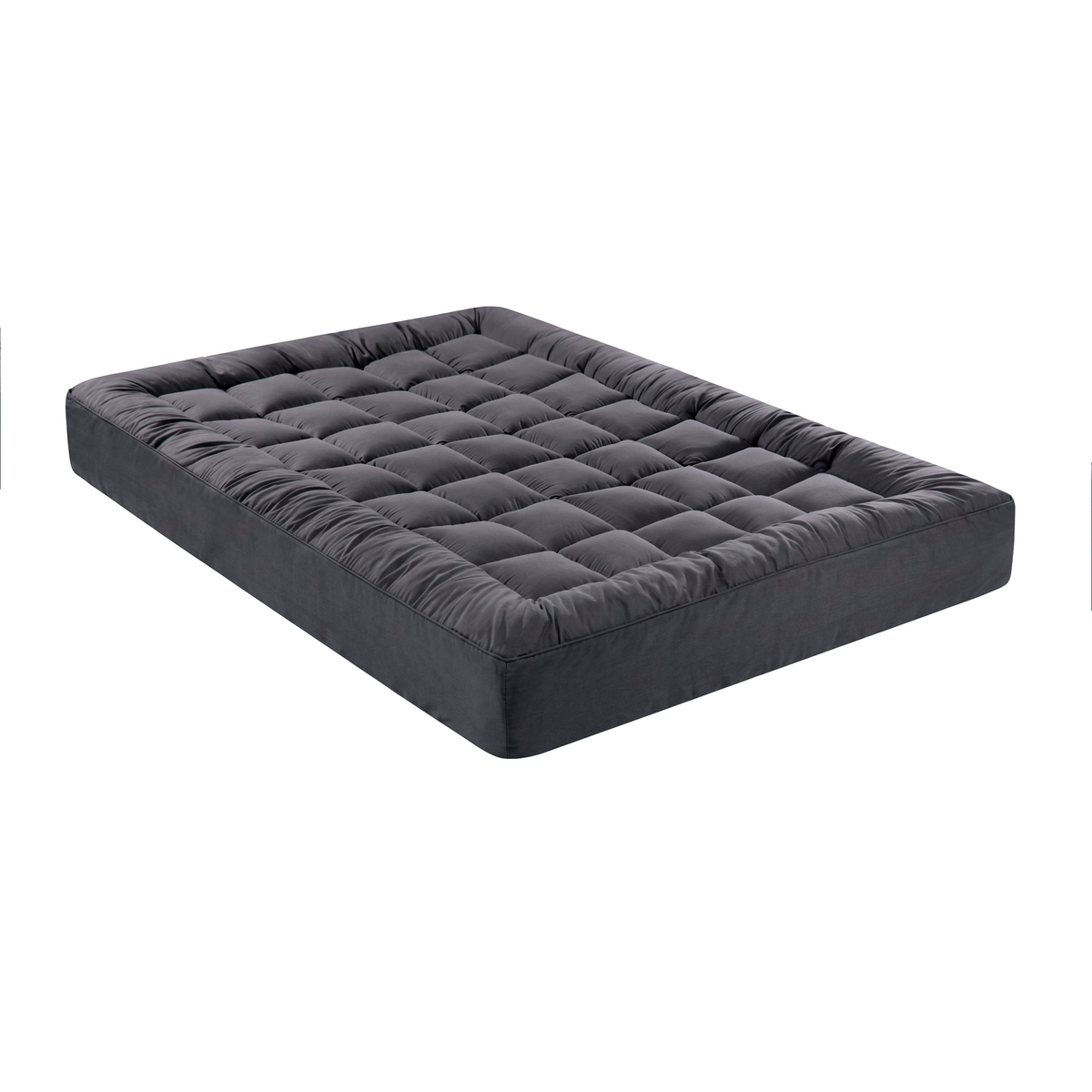 Giselle Bedding Bamboo Charcoal Filling Pillowtop Topper 1000GSM 5cm Thick Pillowtop Pad for Back Pain Relief Washable with 45cm Deep Pocket Queen