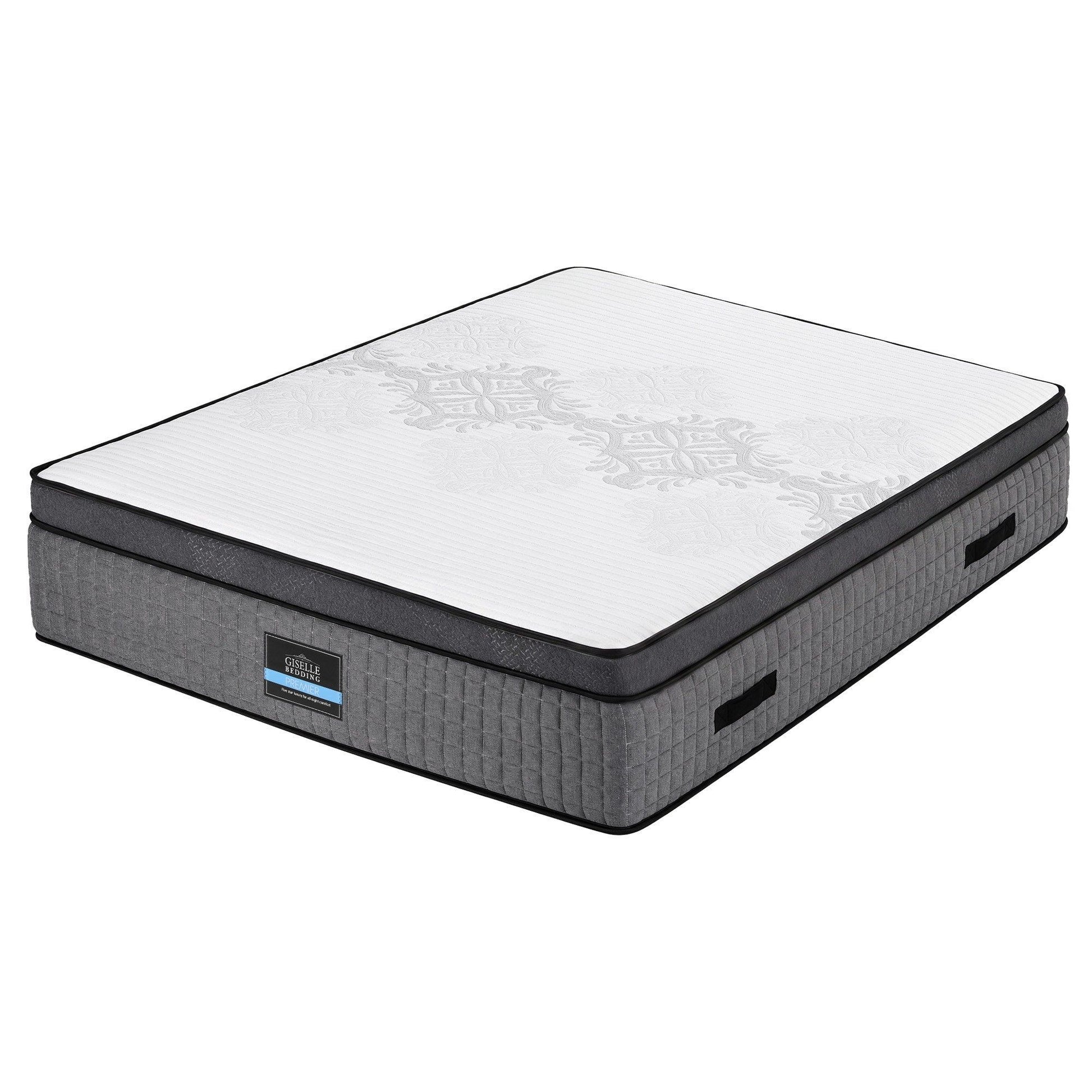 Giselle Bedding Double Mattress 37cm 4-in-1 Adjustable Firmness Cooling Gel Memory Foam Dual-Zone Flippable for Couples