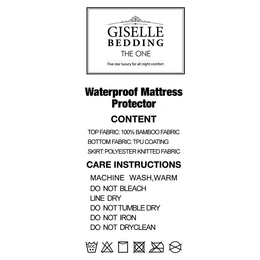 Giselle Bedding Giselle Bedding Bamboo Mattress Protector Single