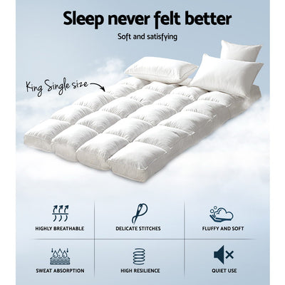Giselle Bedding Mattress Topper Pillowtop Bamboo King Single