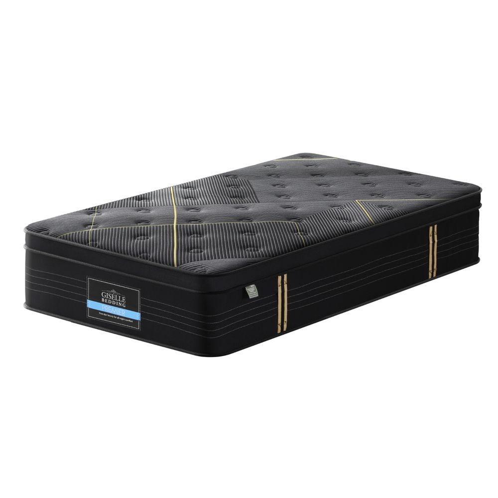 Giselle Bedding Single Mattress 35cm Bamboo Charcoal Foam with Enhanced 6-turn Pocket Spring