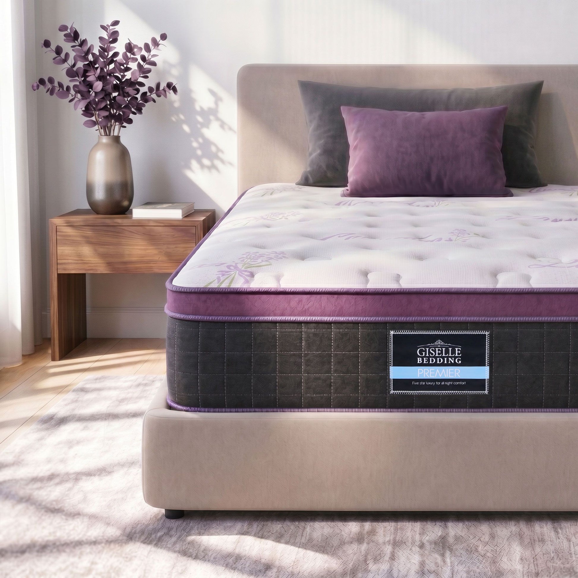 Giselle King Single Euro Top Mattress Firm Pocket Spring Edge Support