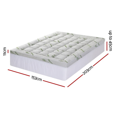 Giselle Mattress Topper 11cm Pillowtop toppers Bamboo Queen
