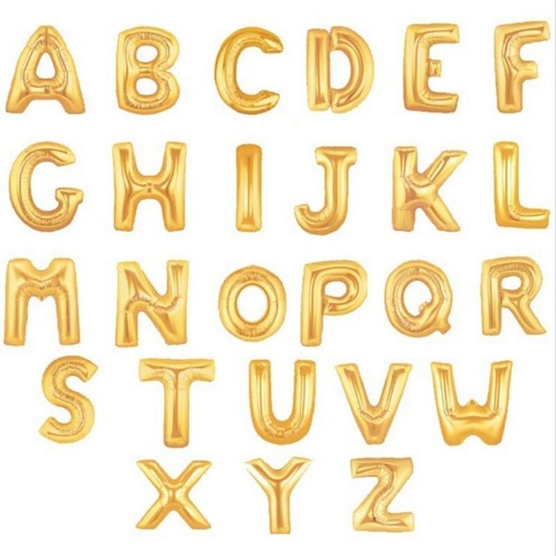 Gold & Silver 32" 80cm Letter Number Foil Helium Balloons Balloon Party Decorate