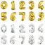 Gold & Silver 32" 80cm Letter Number Foil Helium Balloons Balloon Party Decorate