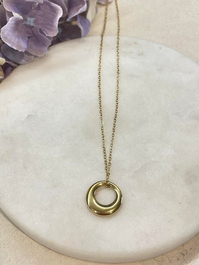 Gold donut pendant necklace – Tarnish Proof Jewellery