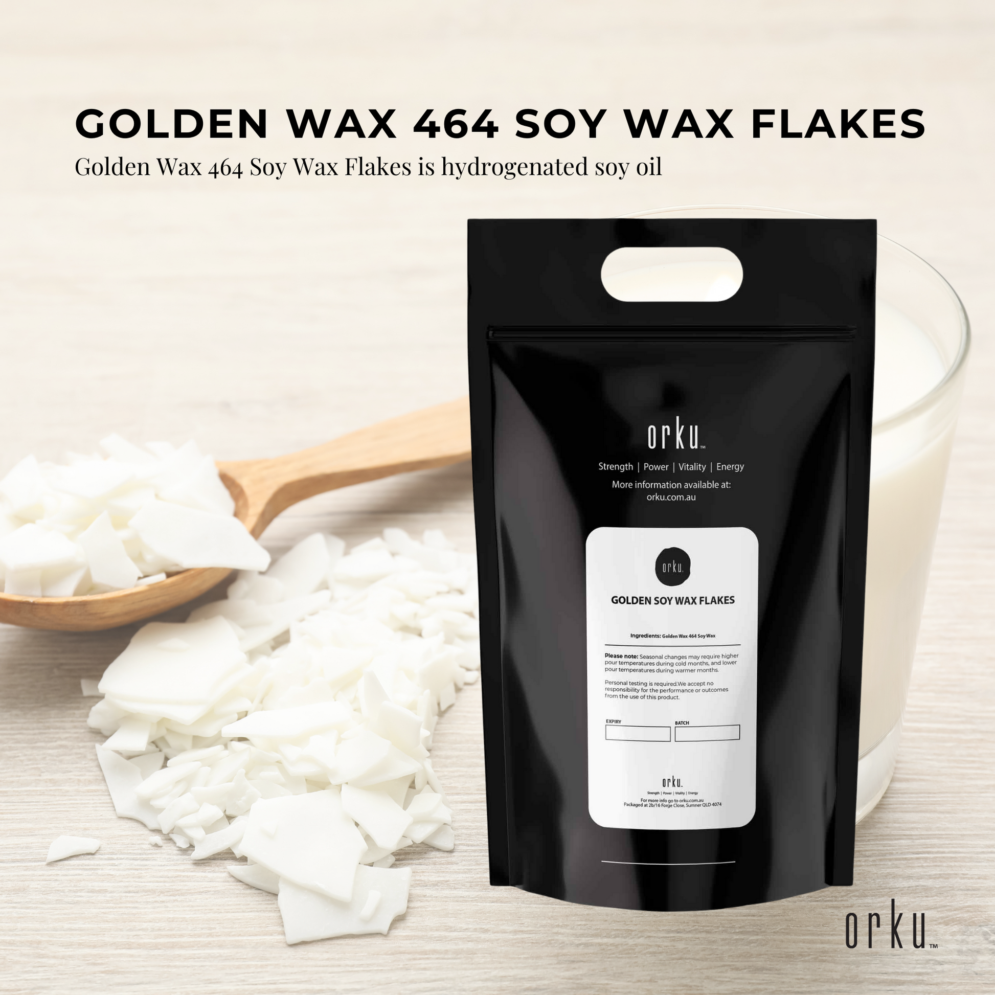 Golden 464 Soy Wax Flakes - 100% Pure Natural DIY Candle Melts Chips - Bulk